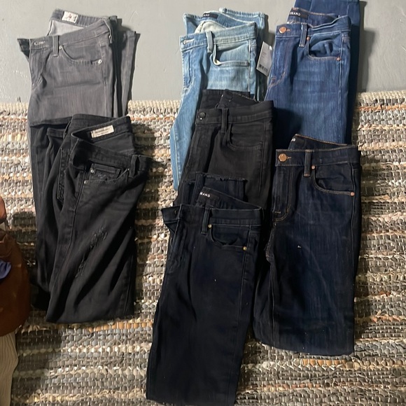 j brand jeans 5 size 25 and 2 ADRIANO GOLDSCHMIED brand size 26r. 1 is brand new - Picture 1 of 1